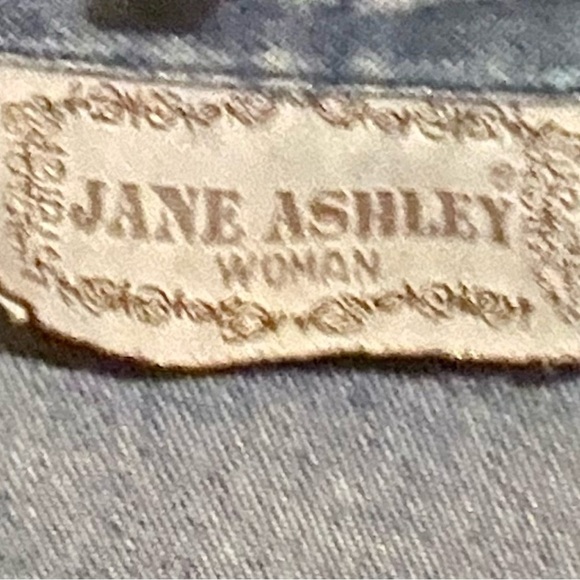 Plus Sz Jane Ashley top Women’s Denim Floral Embroidered Short Sl Vntg- Size 2X - Picture 4 of 5